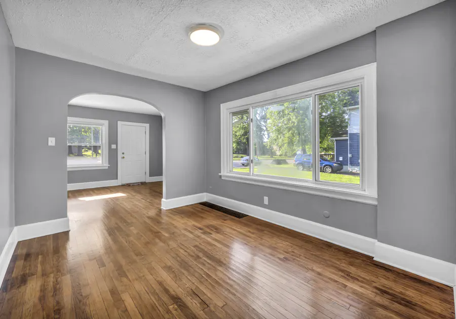Room with new plank flooring