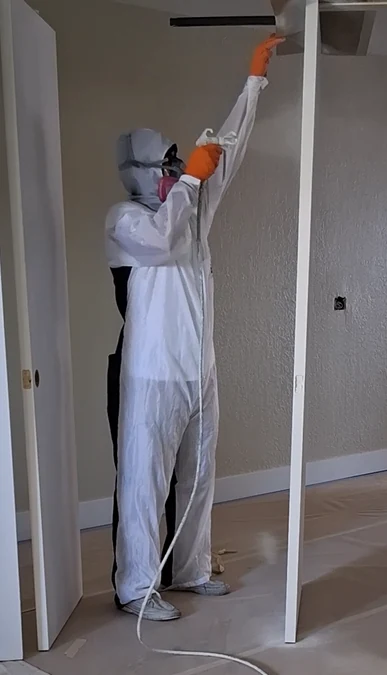 Jim preparing a room for refinishing