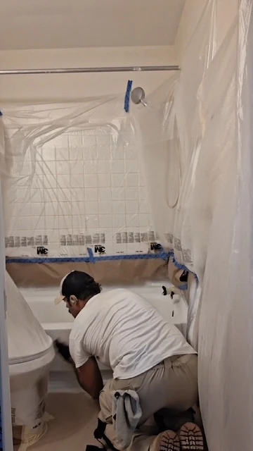 Jim working on a bathroom renovation